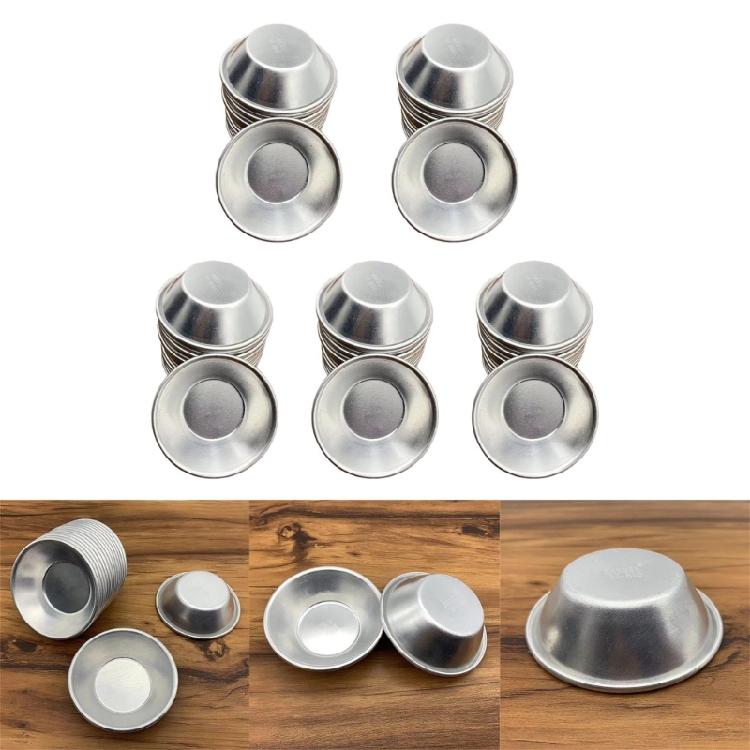 Set di 50 Stampini Piccoli per Torte in Alluminio, Stampini Antiaderenti per Cupcake, Stampini Metallici per Budini