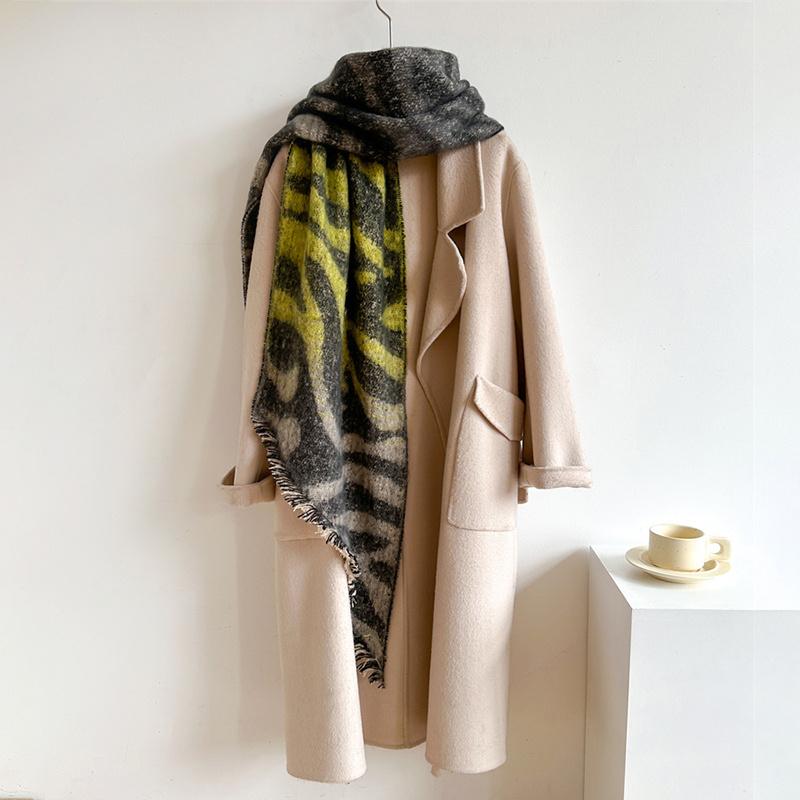 New Thickened and Elongated Winter Scarf Cashmere Feeling Shawl and Wraps Pashmina Neckerchief Bufanda Female Poncho 48Colors