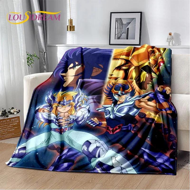 Cartoon Saint Seiya 3D Retro Soft Flannel Blanket for Beds Bedroom Sofa Picnic,Throw Blanket for Cover Outdoor Leisure Nap Gift