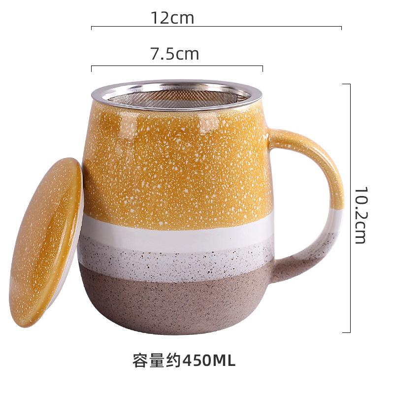 Kiln-changed Tea Mug Large Capacity Breakfast Office With Lid Water Cup Ceramic Coffee Cups Beer Mugs Drinkware Christmas Funny