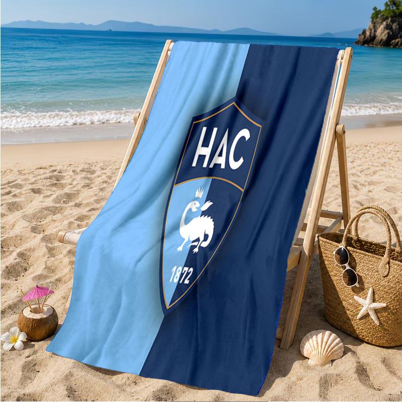 Le Havre Crest Heritage Beach Towel Microfiber Beach Towel, Lightweight and Quick-Dry, for Summer Travel, Swimming Pool Fan Birthday Gift