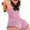 Fashion Butterfly Back Pajamas Homewear European and American Style Lace Splicing Halter One-piece Pajamas