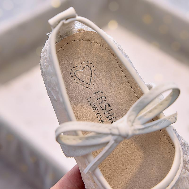 2025 Sommer Mädchen Süße Atmungsaktive Netz-Prinzessin Schuhe mit Feuerwerk Muster & Schleife