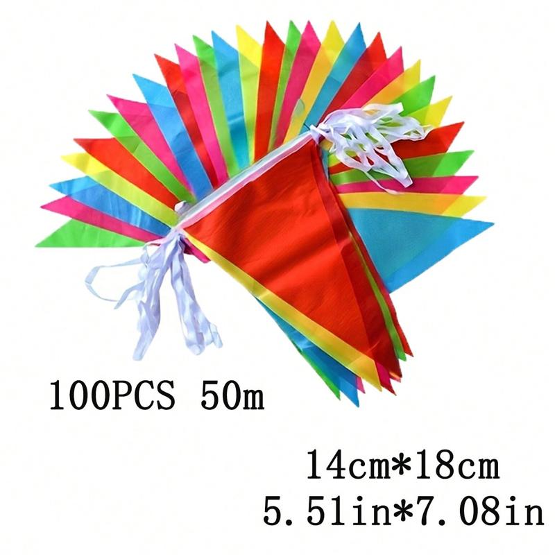 

Colorful Triangular Flags, Outdoor Colorful Festive Decorations, Construction Site Warning Red Flags, Wedding Party Decorations
