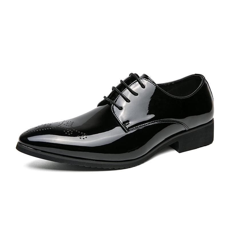 Chaussures Homme Grande Taille Vertes Brogues à Lacets Bout Pointu Basse en Cuir