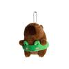Circle Capybara Swimming Plush Keychain Doll Pendant Bag Decoration Kids Gift