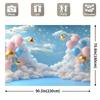 2D Cloud & Star Balloon Tapestry, Baby Shower Home Decor