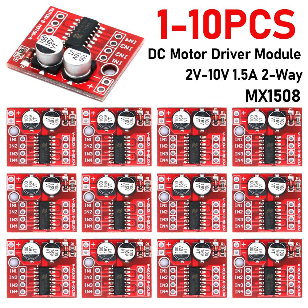 

1-10PCS Модуль драйвера двигуна постійного струму MX1508 2V-10V 1.5A 2-стороння реверсивна ШІМ-швидкість Dual H Bridge Плата драйвера крокового двигуна L298N