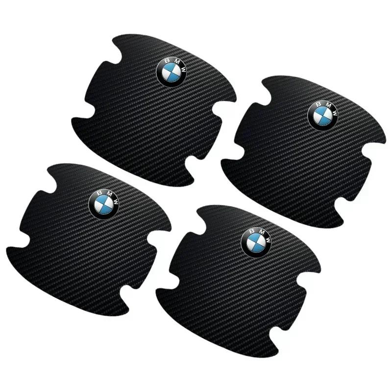 CCM1 For BMW M 4PCS Carbon Fiber Car Door Handle Protection Sticker Emblem Accessories For MINI Cooper Fridge One F56 R56 R57 R58 R59