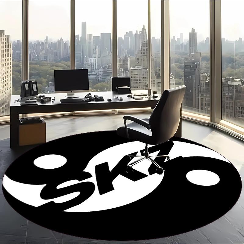 Skz (28) Round Office Rug Decorative Floor Rug for Office Bedroom Living Room and Home Space