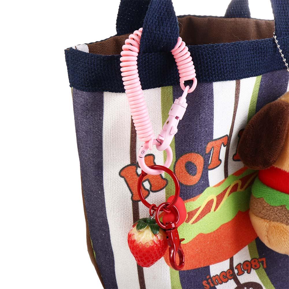 Holder ID Key Tags Stretchy Coil Luggage Tags Keyring Key Hooks Spring Keychain Bracelet Spring