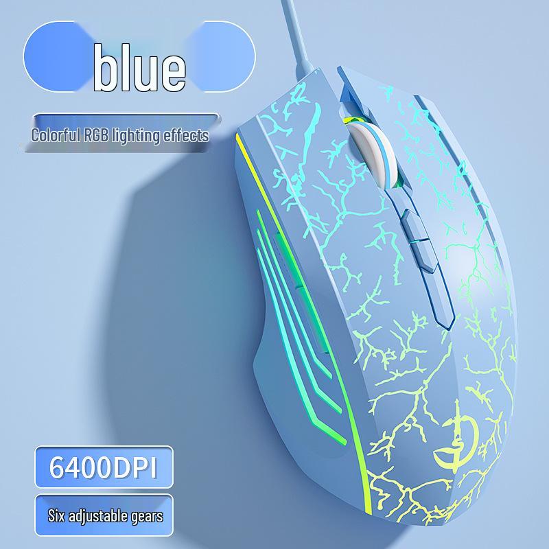 Wired Silent Mechanical Gaming Mouse with Side Buttons for Laptop/Desktop