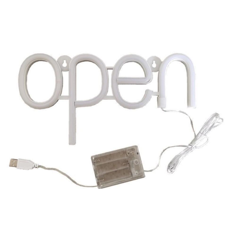 Battery Powered OPEN Letters Neon Lights Colorful Night Lamps LED Neon Sign Light Office Signage