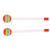2Pcs Drum Sticks Round Felt Mallet EVA Orff Hand Percussion Beat Toy Rainbow Color