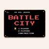 Vintage BATTLE CITY Arcade Game Metal Sign  Classic Tank Game Wall Art   Retro Iron Decor for Home Bar Club Garage Cafe