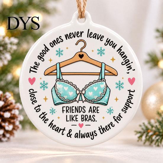 Hanging Decorations for Fireplace Funny Friendship Christmas Pendant, Durable Acrylic Ornament, Creative Xmas Festive Indoor Outdoor Ornaments