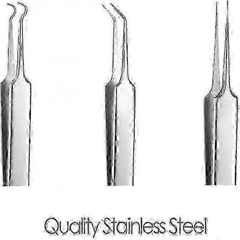 3-teilige Mitesserentfernungsklemme 8,7 cm, abgeschrägte Akneklemme aus Edelstahl, Baumwollpinzette, Schönheitsaknenadel, entfernt leicht winzige Akne, entfernt Akne blac