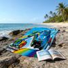 1pc Tayo The Little Bus1 Beach Towel, Beach and Seaside Swimming Pool Equipment, Fashion Pattern, Rectangular, Travel Essentials