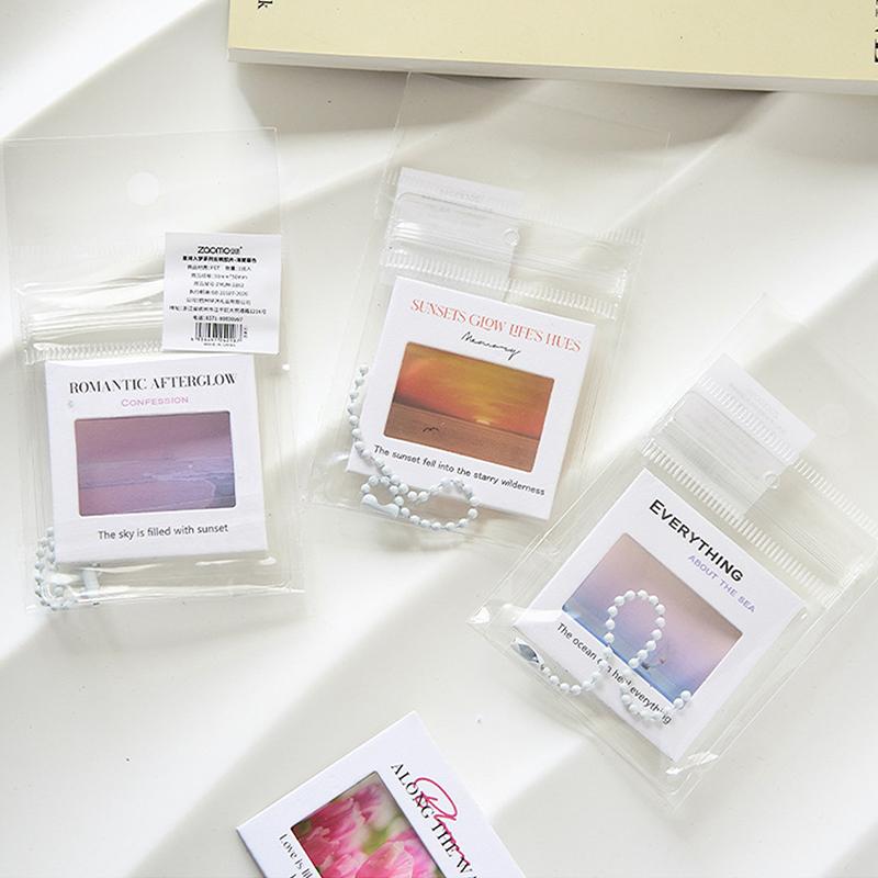 Translucent Landscape Film Bookmark Aesthetic Book Page Reading Accessories Diy Decorative Card Pendant Keychain
