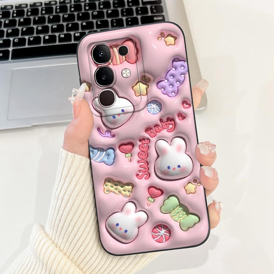For Vivo Y29 4G 5G Case Fashion Rabbit Cartoon Cover Shockproof Phone Case For Vivo Y29s Y 29 S VivoY29 5G V2420 Soft TPU Fundas