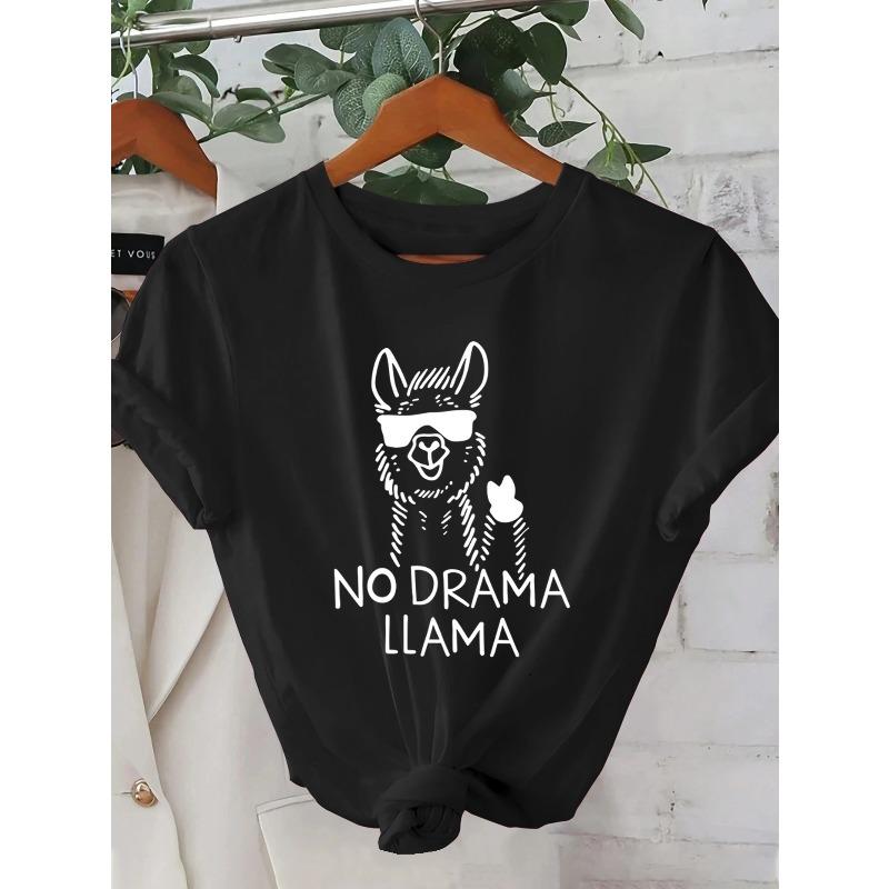 Printed T-Shirt, Women'S Casual Wear, Perfect for Vacations, Short-Sleeved with A Round Neck, Suitable for Spring and Summer, Machine Washable,