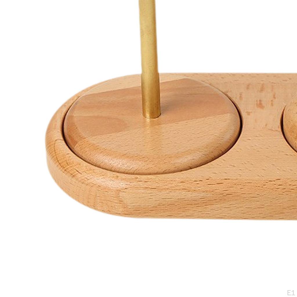Yarn Ball Holder Thread Spindle Gift Wooden Ribbon Organizer Storage Stand Dispenser for Craft