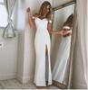 Autumn Hot Style Simple Bandeau Slit Floor-Length Dress