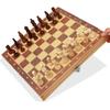 Magnetic Wooden Chess Board Set Folding International Chess Game 11.4x11.4in with Crafted Chess