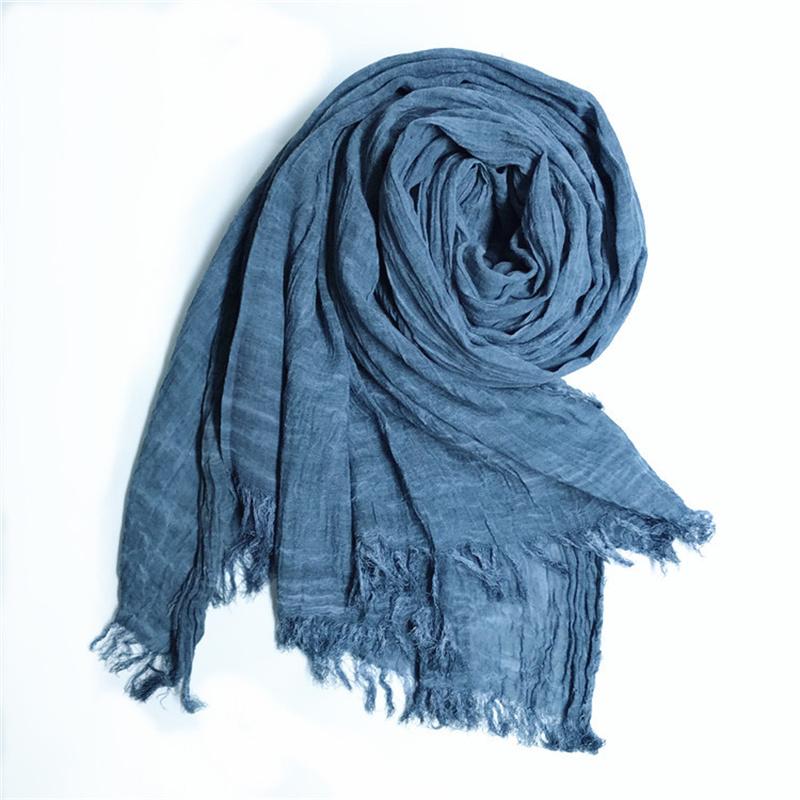 Japanese Style Unisex Cotton Linen Scarf Tie-Dyed Autumn Winter Men Scarves Wraps Korean Fashion Men'S Bufandas Male Accessories