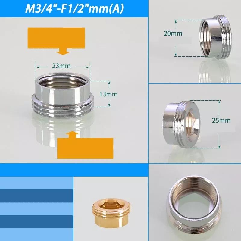 Hongtu M20 M22 M24 a 1/2" 3/4" Connettore Aeratore Rubinetto in Ottone - Filettatura Maschio&Femmina Fine/Grossa | Adattatore Risparmio Idrico per Rubinetto Cucina