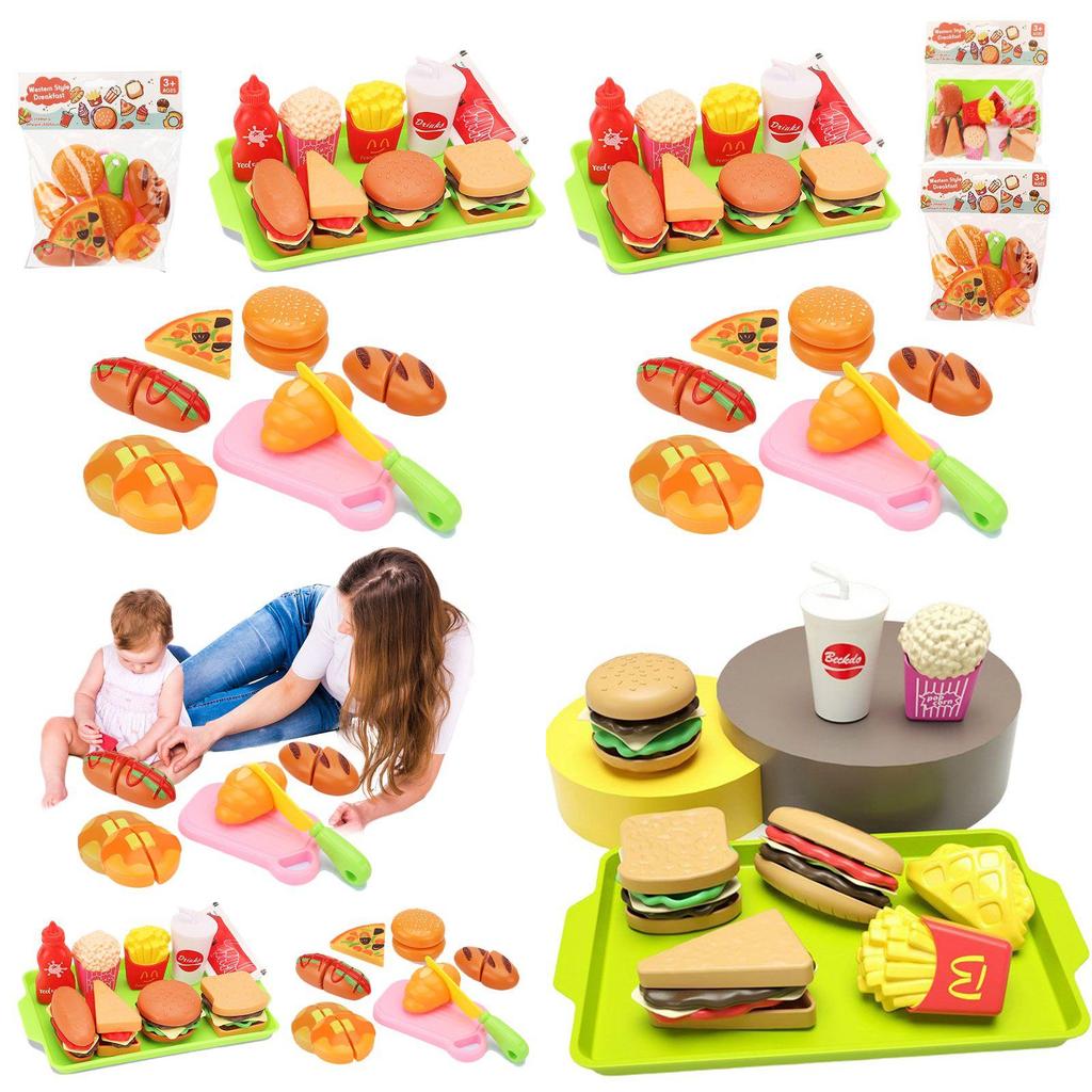 Creative Simulation Play Food Set For Kids Featuring Sandwich Burger And Fries