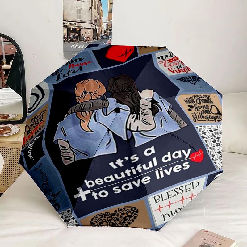 Grey's movie Quotes Umbrella 8-Frame for Travel, camping, Casual Lightweight Portable Umbrella, Essential for every family Holidays Gift