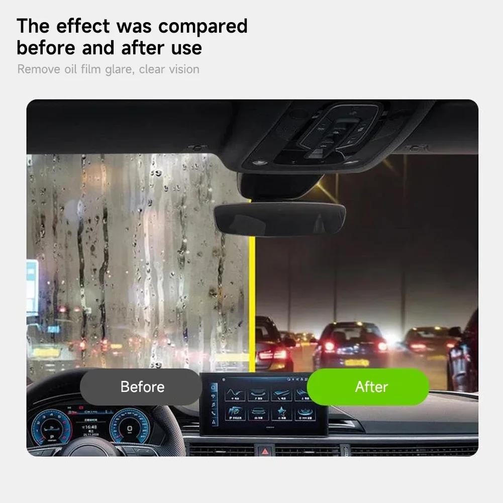 Car Glass Oil Film Remover Powerful Cleaner Car Glass Sponge Cleaning Brush Windshield Clear Window Stain Wiping Auto Detailing