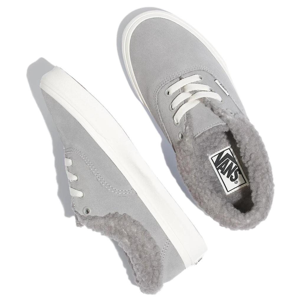 Vans Authentic Sherpa Fabric Leather Fleece Low Top Skate Shoes Unisex Sneaker Gray VN0A5JMRGRY