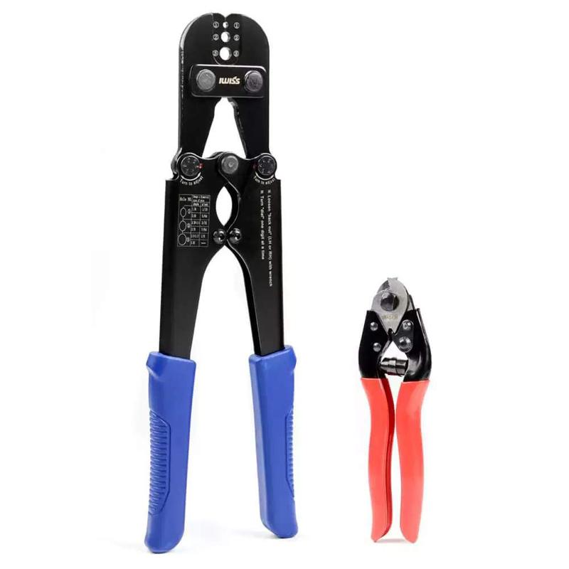 IWS-1608M Wire Rope Crimping (Hand Swage) Tool for Swaging Copper and Aluminum Oval Sleeves and Stop Sleeves from 1.58-3.5mm