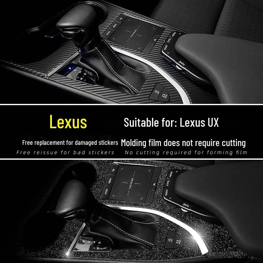 Starry Sky Carbon Fiber Console Sticker for 19-20 Lexus UX Interior Gear Shift Modification