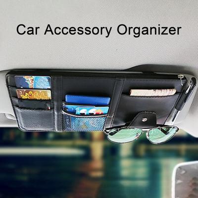 Organizér na sluneční clonu do auta Držák průkazu totožnosti s elastickým páskem Úložné pouzdro na automatickou sluneční clonu Vnitřní organizér pro auto SUV Truck