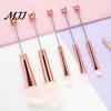 Eye Shadow Brushes 5Pcs Beadable Makeup Brush Set, DIY Cosmetic with Blank Bar, Women Tools Contouring Concealer Eyebrow Foundation for Girls