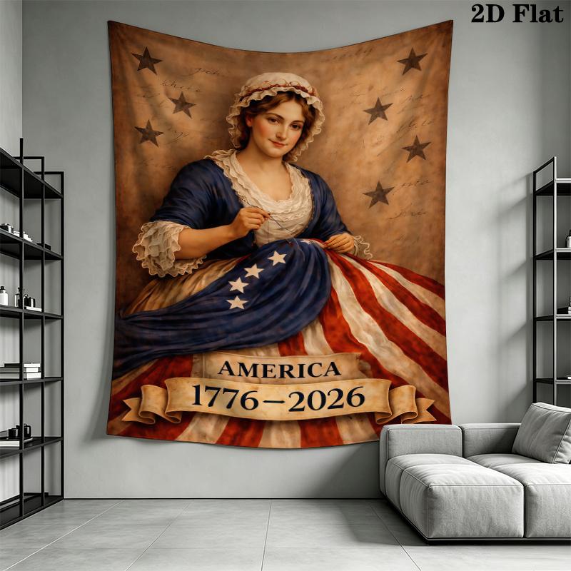 America 250 Wall Tapestry Aesthetic Wall Hanging Printed Fabric Blanket Decorative Tapestries for Bedroom Living Room Home Decor