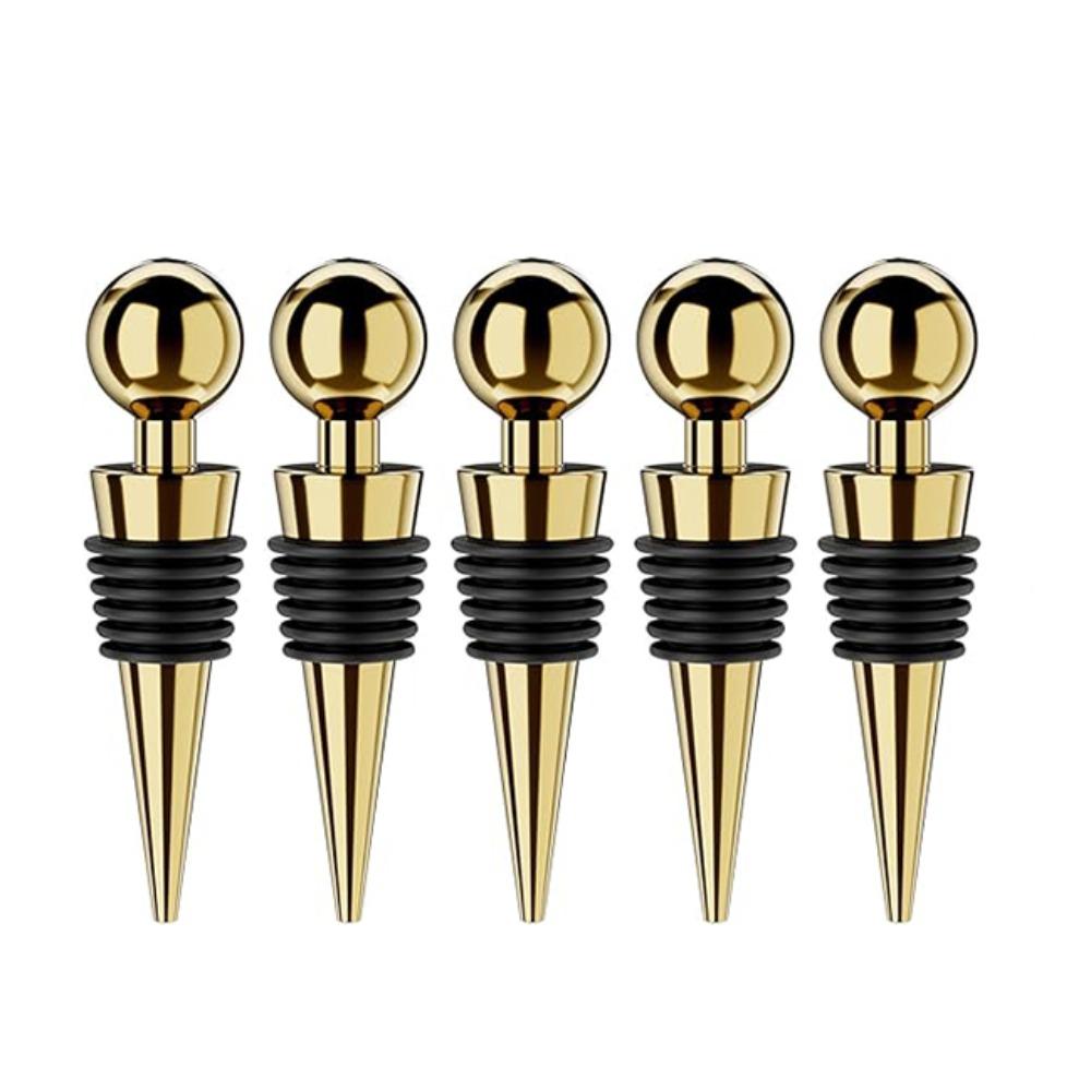 5Pcs Sealed Champagne Stopper Reusable Wine Storage Twist Cap Plug Portable Wine Stoppers  Pub