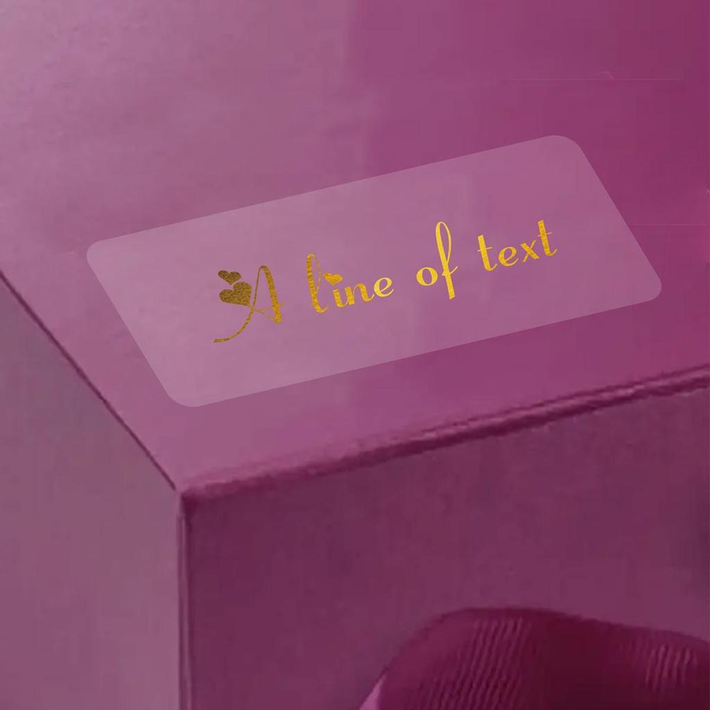 30-240Pcs Custom Text Rectangle Transparent Golden Foil Stickers, Personalized Wedding Labels, Customized Birthday Stickers,