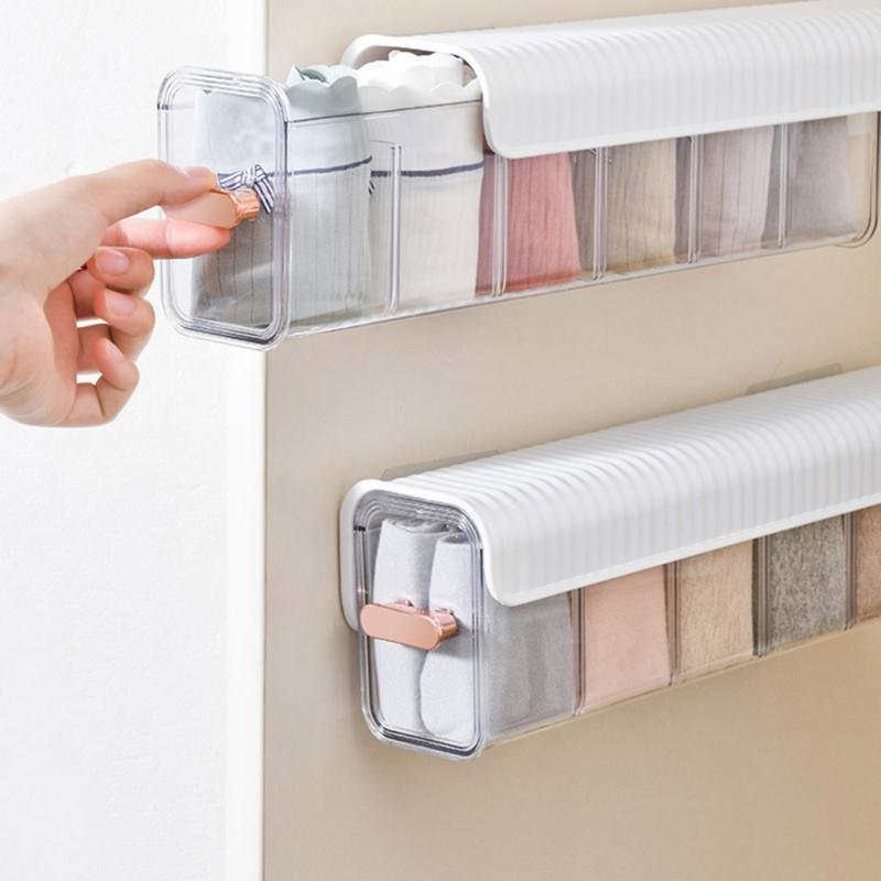 Wandmontierte Unterwäsche Aufbewahrungsbox Schrank BH Kleidungsstück Halter Behälter für Zuhause Wohnheim Schlafzimmer Schrank Organisation