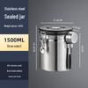 Stainless Steel Airtight Coffee Bean Storage Jar with Breathing Valve & Spoon