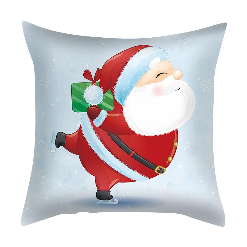 Наволочка с изображением Санта-Клауса популярная скандинавская трансграничная подушка для гостиной и спальни 40x40cm 544₽