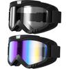Dirt Bike Goggles Motorcycle Goggles - 2 Pack ATV, Ski, Windproof Glasses For Adults, Men, Women, Youth