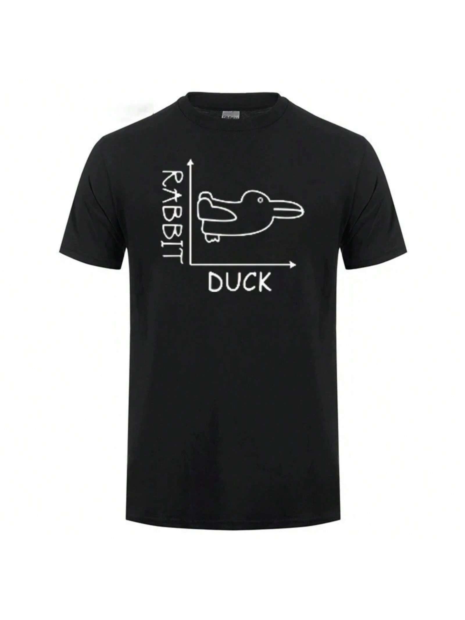 Duck Rabbit Fun Math Print Wo unisex T Shirt Funny Meme Tshirt Graphic Print Crew Neck T-Shirt Casual Short Sleeve S разноцветный