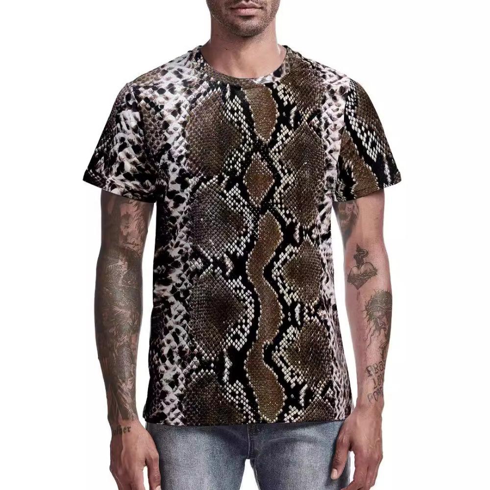 Funny Animal Pattern 3D Digital Printing Men's Fashionable Round Neck Short Sleeved T-shirt