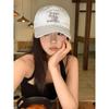 Korean Fashion Simple And Versatile Embroidery Satin Curved Brim Adjustable Sunshade Peaked Cap Baseball Cap Couple Tide
