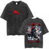 Anime Dandadan Ken Takakura Okarun Tshirt Men Women Fashion Vintage Washed Short Sleeve T Shirts Cotton Oversized Tshirts