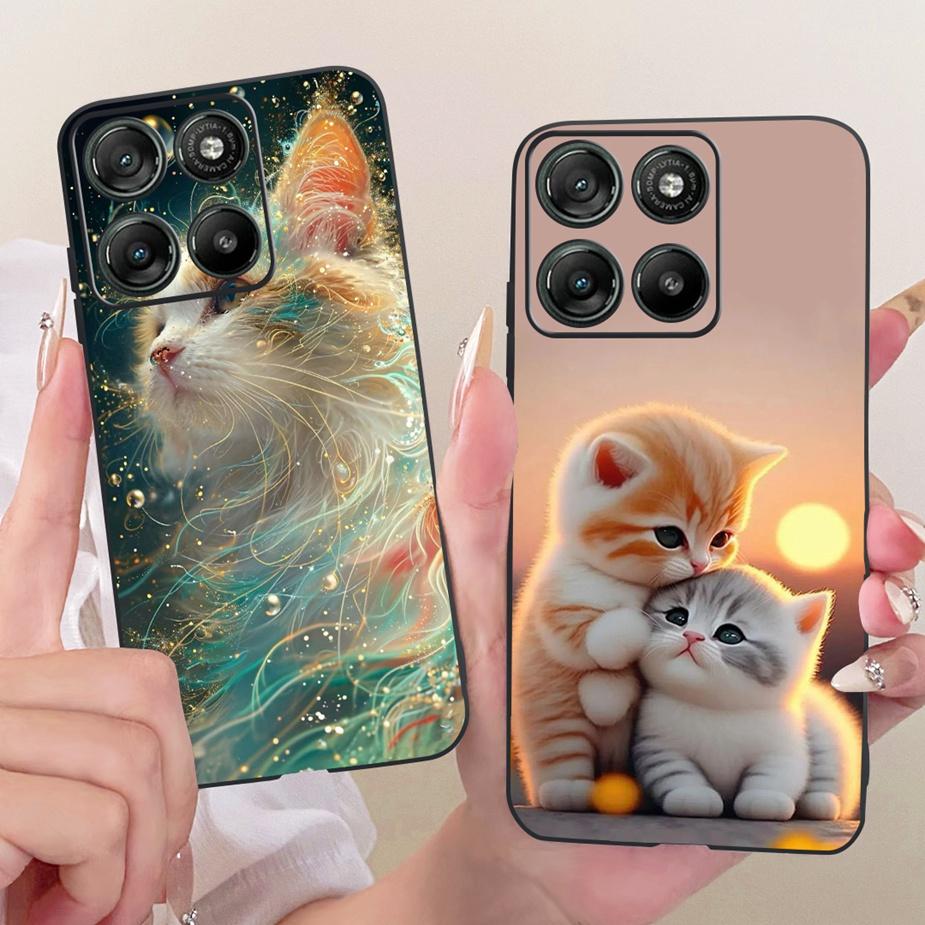 For Motorola Moto G15 G17 Power Case Cute Cat Fashion Painted Cover Soft TPU Phone Case For Moto G17 Power MotoG15 MotoG17 Shell
